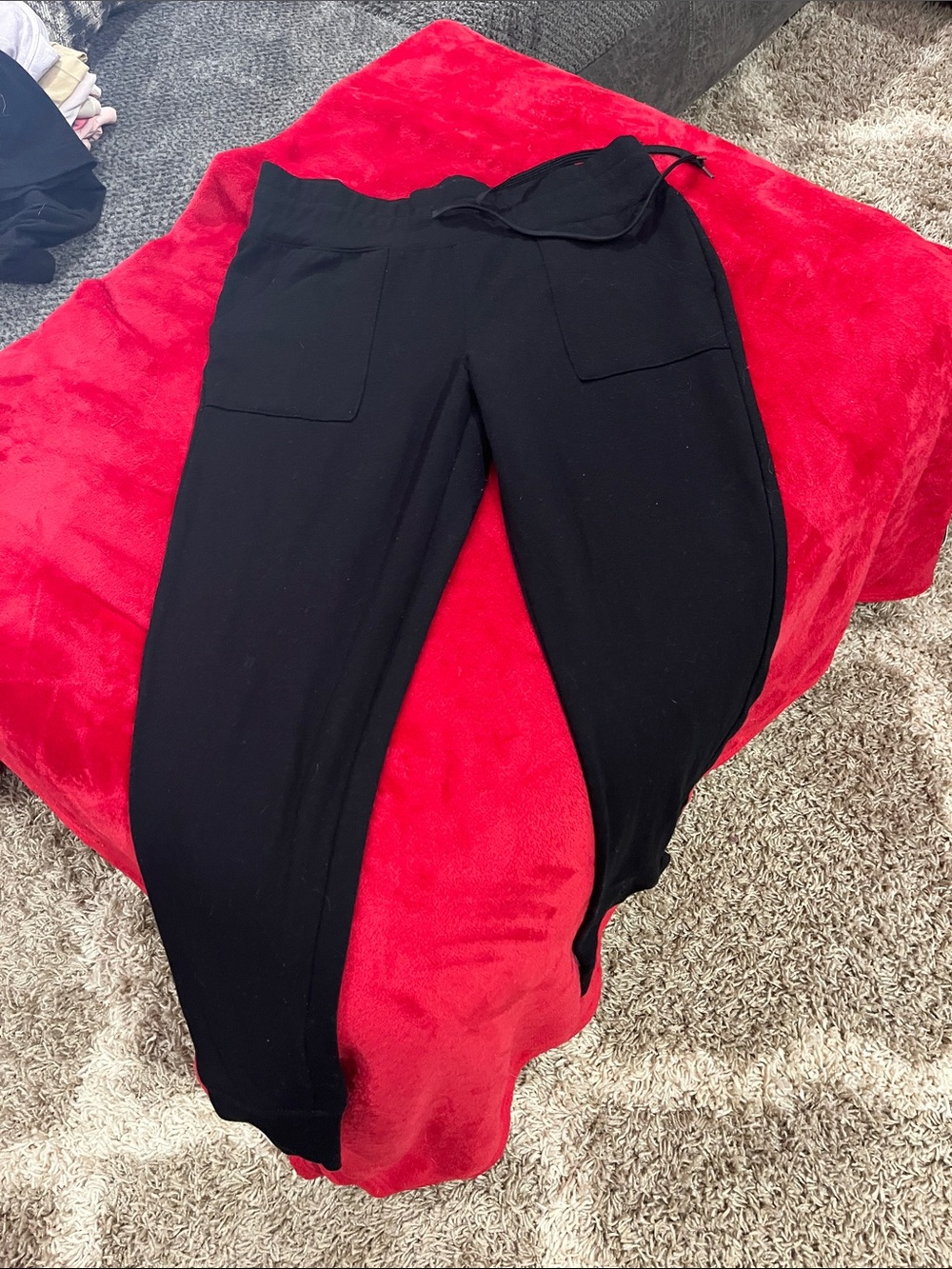 Athletic Works Black Women's Jogger Pants with Patch Pockets